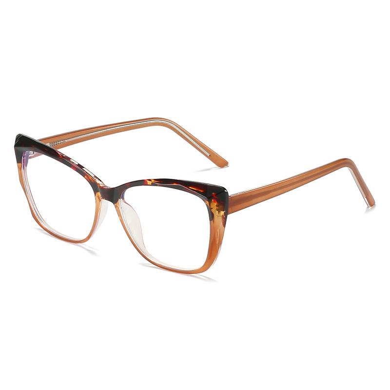 Retro fashion cat eye flat mirror, men's and women's personalized decorative plain glasses frame, can be equipped with myopia optical frame