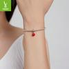 Epoxy Red Apple Diy Pendant, Fashionable Retro Fruit 925 Silver Beaded Accessories Scc1913