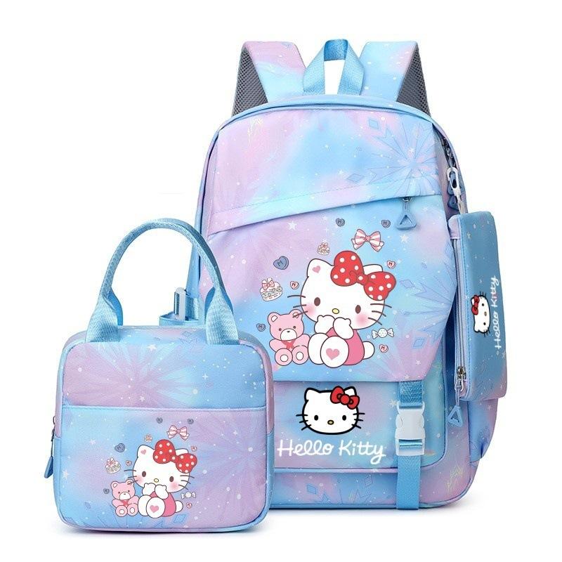 3-teiliges Schulrucksack-Set für Schüler Große Kapazität Oxford-Stoff Schultasche mit Schultergurt und Federmäppchen