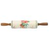 Ceramic Rolling Pin with Acacia Wood Holder Floral Design Kitchen Baking Tool Set Ideal Gift Home Bakers