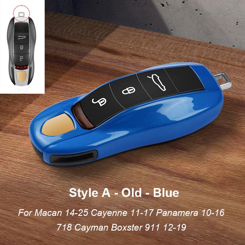 Solid Color ABS For Porsche Panamera Macan 718 Taycan 911 Cayman Boxster 971 Remote Smart Car Key Case Cover Car Accessories