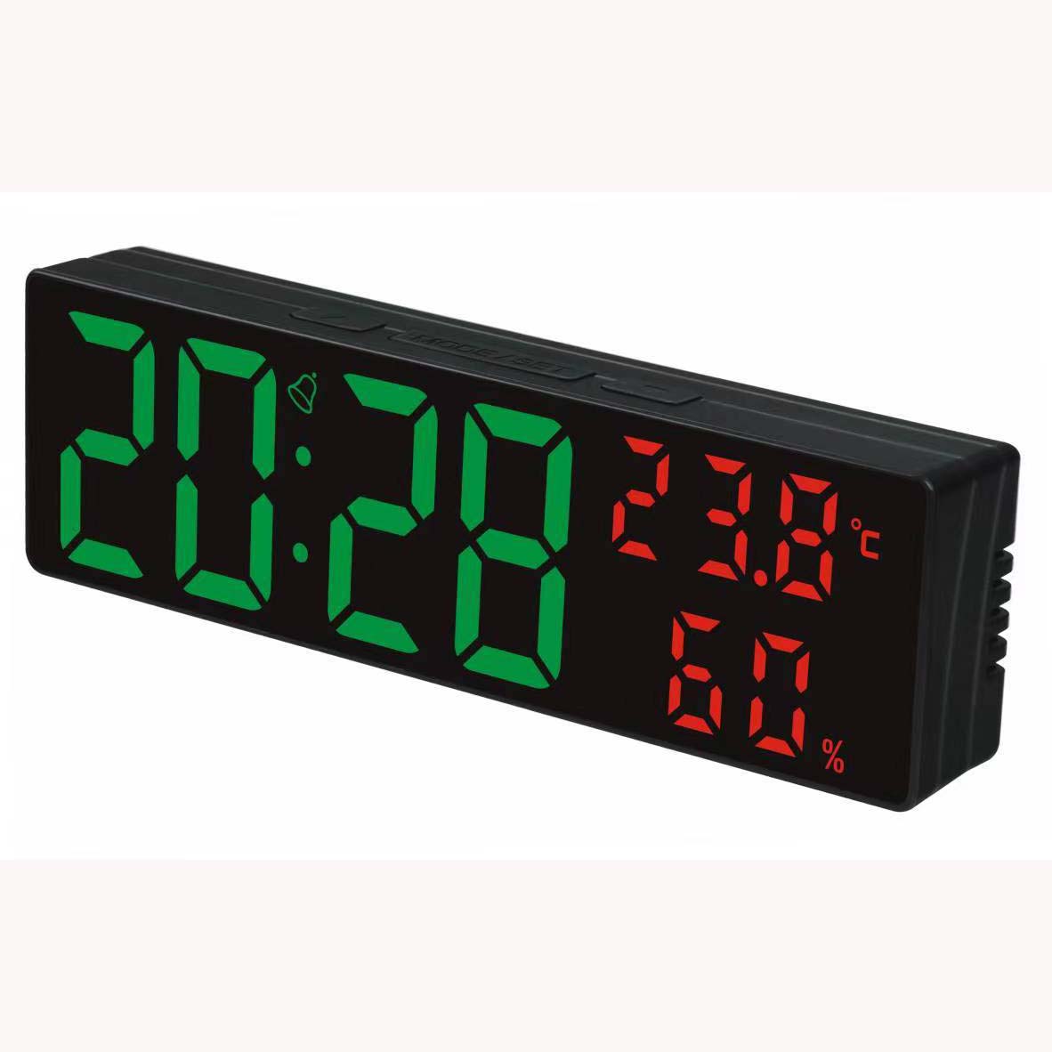 

Led Mirror Alarm Clock Electronic Digital Alarm Display Temperature And Humidity Snooze Display Night Mode Desktop Clock зелений