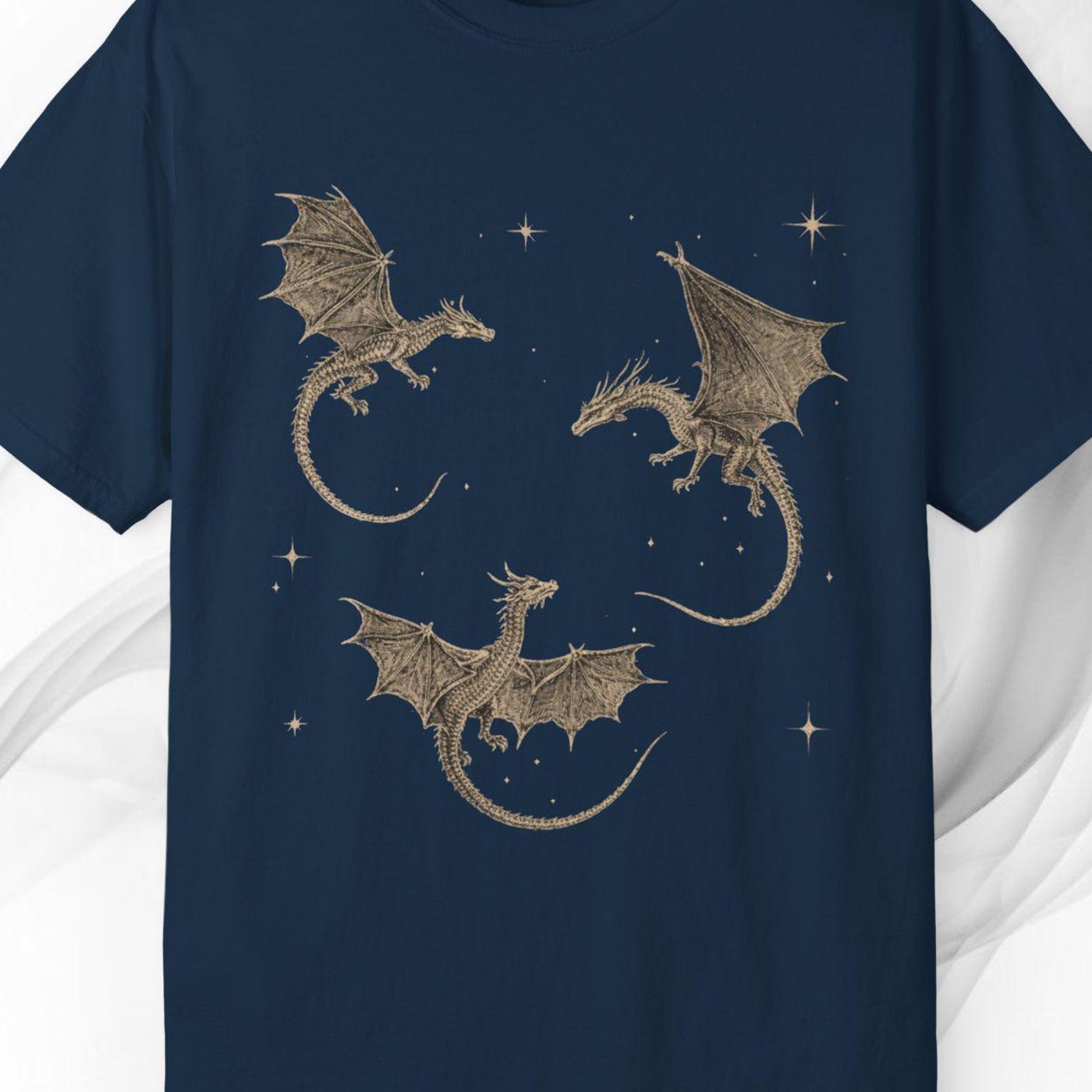 Celestial Dragon Shirt, Comfort Colors Fantasy Dragon Tee, Medieval Dragon T shirt, Mystical Star Dragon Shirt, Fantasy Lover Shirt 3XL