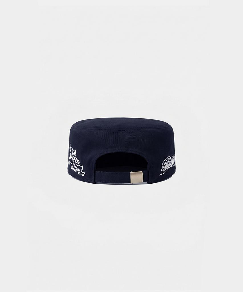 BADBLOOD Big B Logo Pillbox Cap - Navy