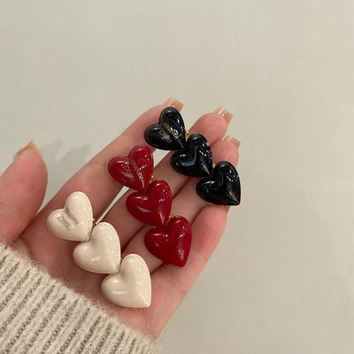 Super Fofo Doce Coração Presilha Bico de Pato Moda Adorável Mulheres Meninas Franja Grampo Lateral Coreano Simples Metal Acessórios para Modelar Cabelo