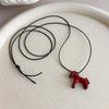 Cartoon Funny Horse Smooth Surface Flower Metallic Pendant Necklaces for Women Long Adjustable Wax Rope Chain Chokers 2025 Gifts