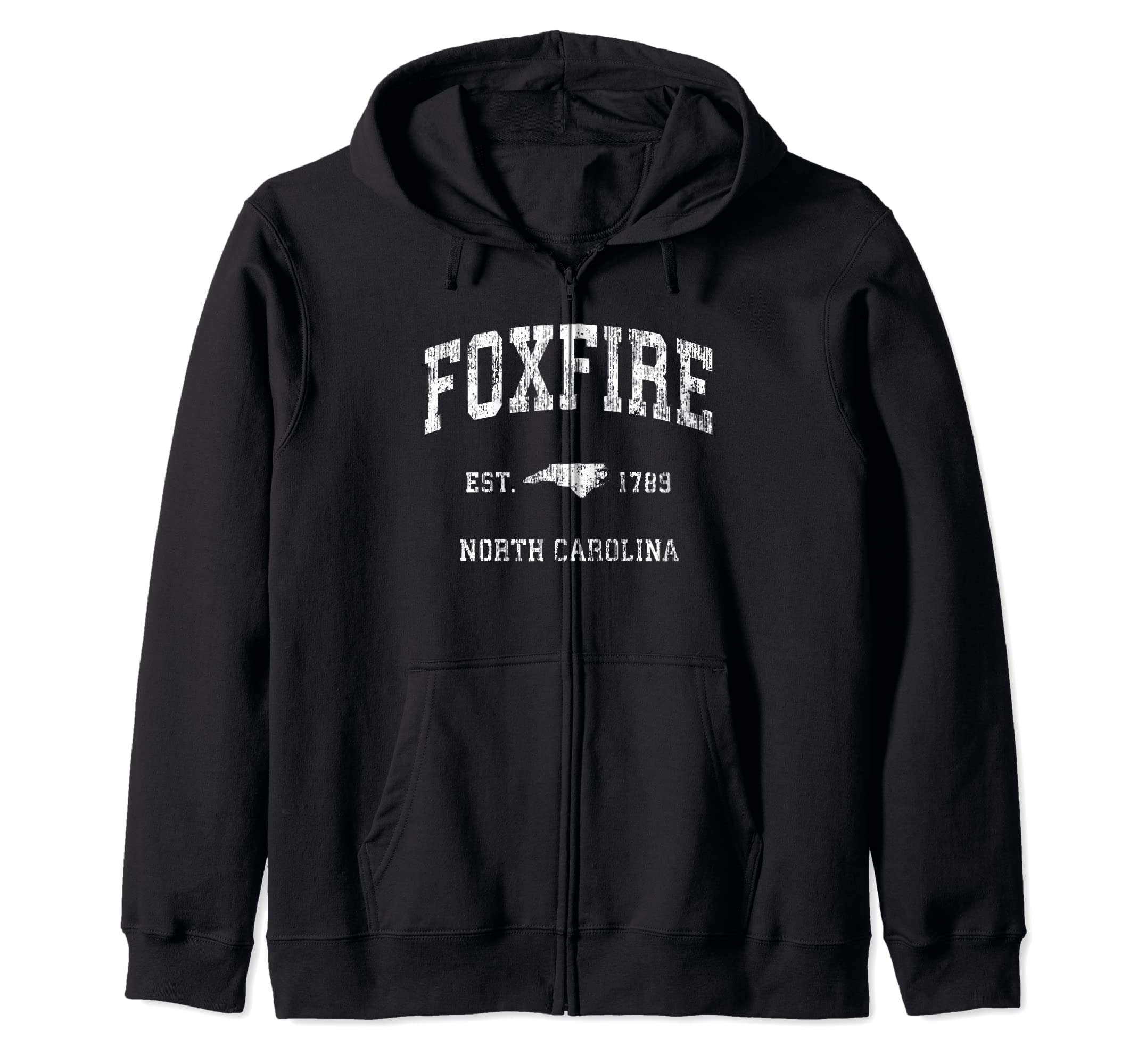 

Foxfire North Carolina NC Vintage Athletic Sport Design Zip Hoodie