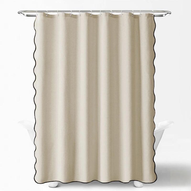LISM Cationic Polyester Wave Edge Shower Curtain