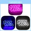Good Vibes Led Neon Wall Decor With Transparent Backplate For Kids Room Usb Powered
