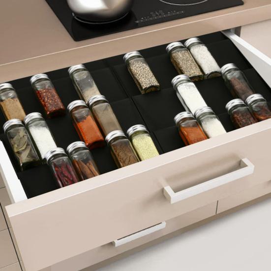 2PCS Kitchen Shelf Organizer with Stepped Layered Design PP Spice Organization Rack for Cabinet Storage And Pantry
