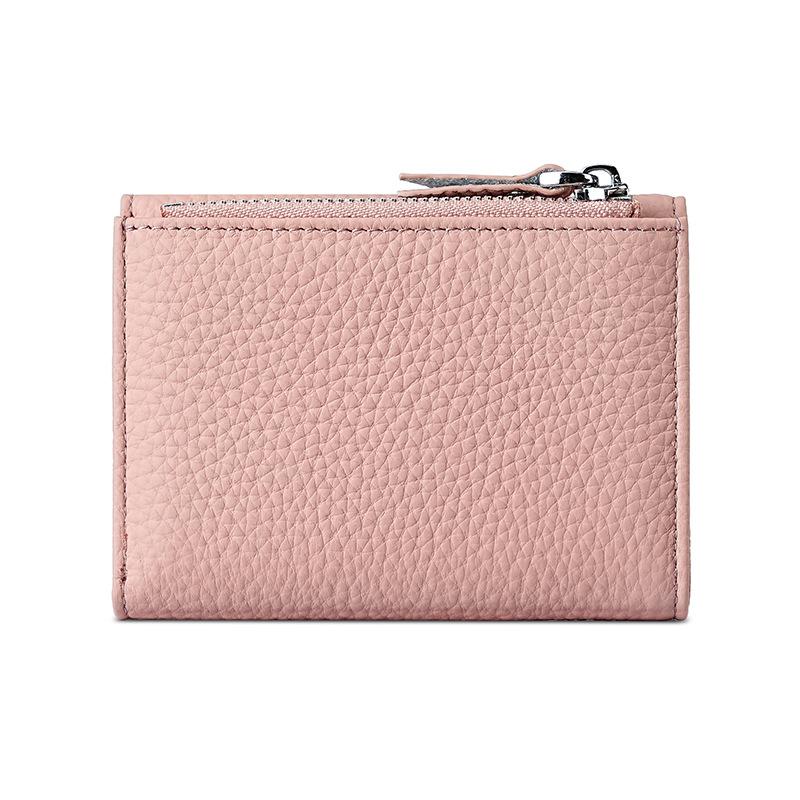 Three-fold Leather Wallet Women's RFID Anti-theft Swipe Bag 10-slot Cowhide Cash Card Holder