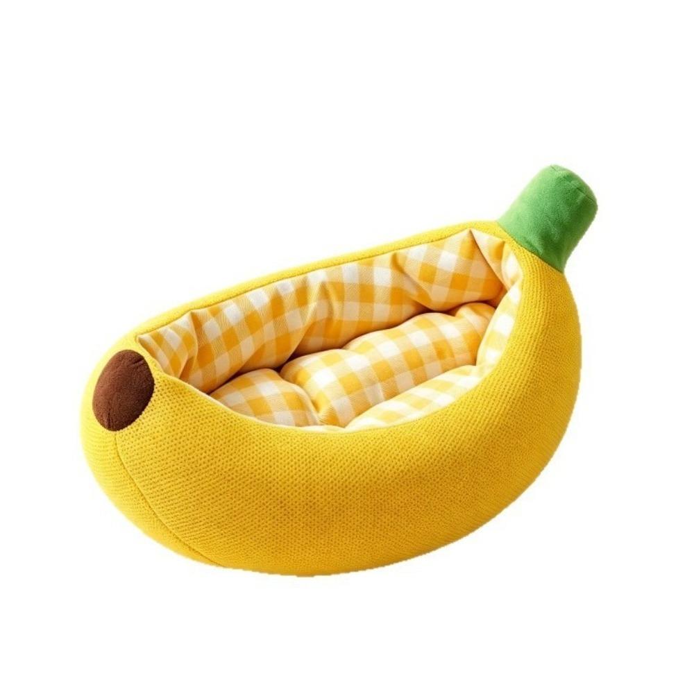 Warm Plush Banana Shape Cat Kennel Funny Cat Mat Dog Kennel Pet Sofa Bed  Indoor Pet Bed