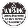 Warning Opening This Package Will Cause Extreme Happiness Stickers, Gift Packaging Stickers,Gift Box Mail Stickers, Mail Small Shop Stickers, 3inch
