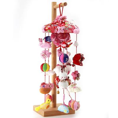 OKBABY Wisząca Lalka Hina Naturalny Drewniany Stojak Wisząca Wisząca Hina Parasol Lalka Hina Dekoracja Festiwal Lalki Hina, W zestawie, 42cm, Kula, Lalka, Fuku,