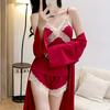 New women's summer ice silk pajamas sexy chest pads spring and autumn suspenders Internet celebrity shorts two-piece loungewear set