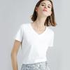 Silk Cotton T Shirt For Women With V Neck And Slim Fit For Casual Wear