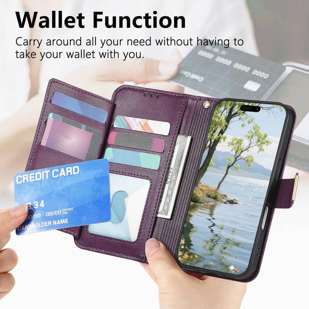 Pouzdro-peněženka pro Samsung Galaxy A06 A15 A16 A25 A26 A36 A56 A71 4G M15 M36 Šňůrka Zip Držák na karty Sklopný stojánek Magnetický kryt