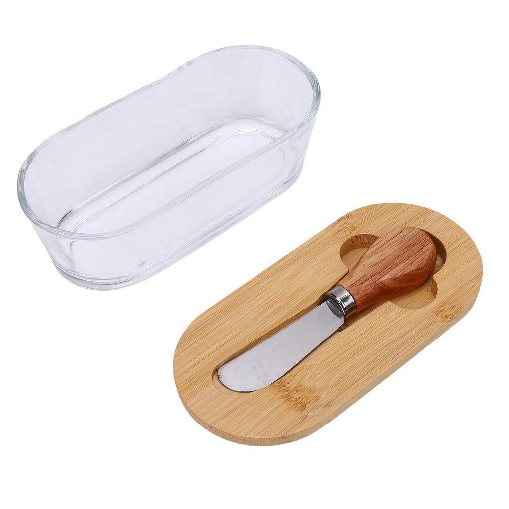 Glass Dish with Lid Airtight for Freshness 300ML Rectangular for Kitchen Countertop Decor