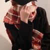 Red plaid scarf women's winter new new New Year's warm couple Christmas gift plaid