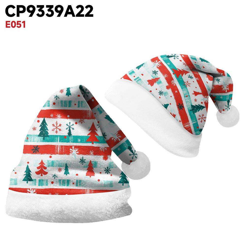 2024 New Double-Sided Plush Velvet Christmas Hat for Adults & Children - Customizable Design