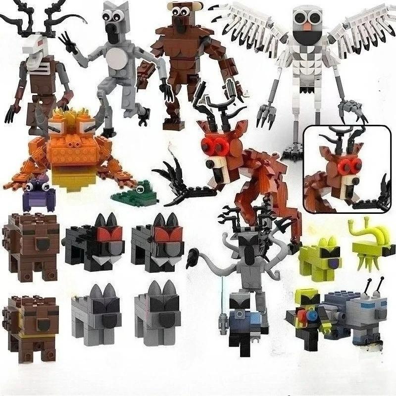 99 Nights in The Forested Owl Deer Large Collection Bricks Toys Halloween MOnster Model BUilding Blocks Fans Construction Toy