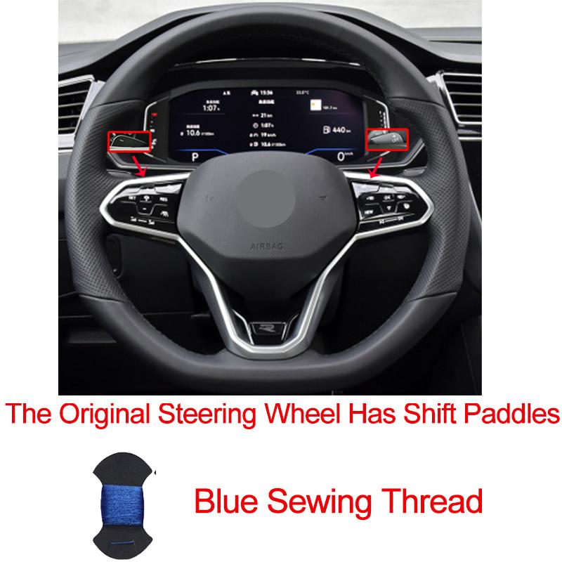Hand Sew Car Steering Wheel Cover For Volkswagen VW Golf 8 MK8 GTI Golf GTE 2020 2026 Braid On the Steering Wheel Car Protector