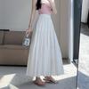 Women's White A-Line Cake Skirt - 2024 Summer High Waist Slim Fit for Pear-Shaped Figures