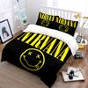 Nirvana Logo Black and Yellow Bedding Set Bedding Set (1 Duvet Cover, 2 Pillowcases, Duvet Not Included)