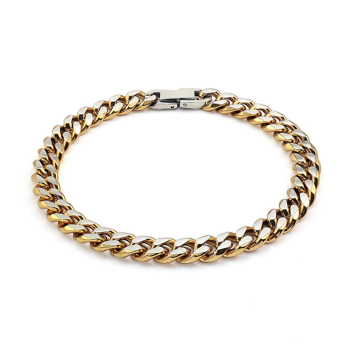 

Fashion Minimalist Design Men s Jewelry Stainless Steel Curb Cuban Link Chain Bracelet for Man Unisex Wrist Jewelry Gifts золотой
