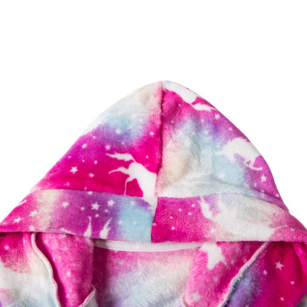 2-12 Years Kids Flannel Bathrobe Children Print Soft Warm Hooded Robes