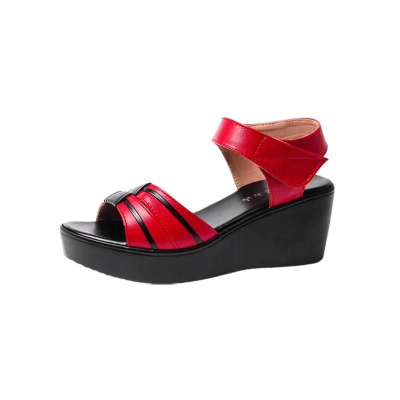 Keilabsatz Sandalen Sommer Neu Muffin Boden Rutschfeste Sandalen Wasserdicht Tisch Dicke Sohle Bequem Fischmund Sandalen