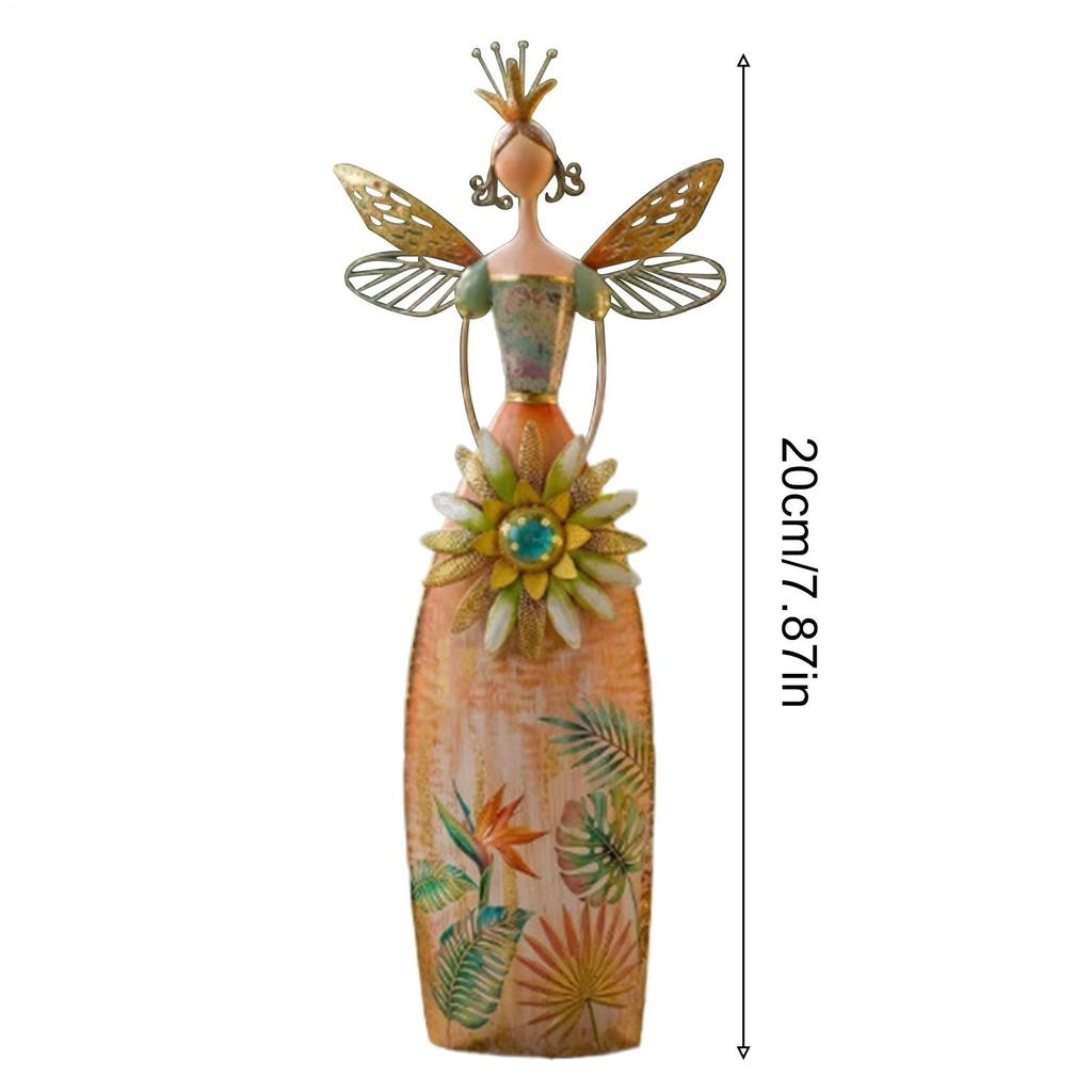 Fairy Figurines Weatherproof Metal Fairy Sculpture Garden Angel Ornaments for Bedroom Shelf Bookshelves Table Living Room