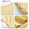 Summer Korean bat sleeves loose lazy wind front shoulder short-sleeved T-shirt women's solid color V-neck versatile casual bottoming shirt