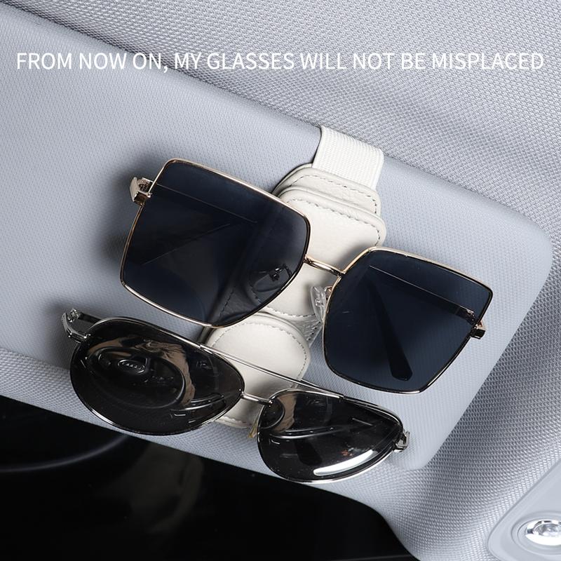 Car sunglasses frame, magnetic leather glasses clip, sun visor, dual card clip, sunglasses frame, and car ticket clip