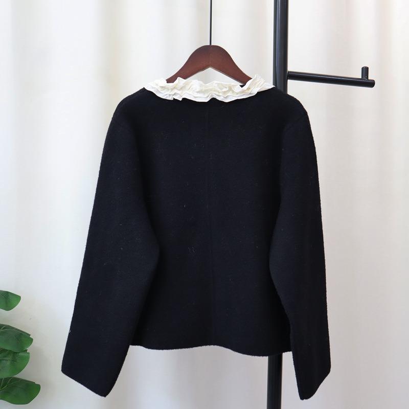 Autumn and Winter New Lace-up Bow Knitted Double-sided Cardigan Loose Temperament Sweater Jacket Women