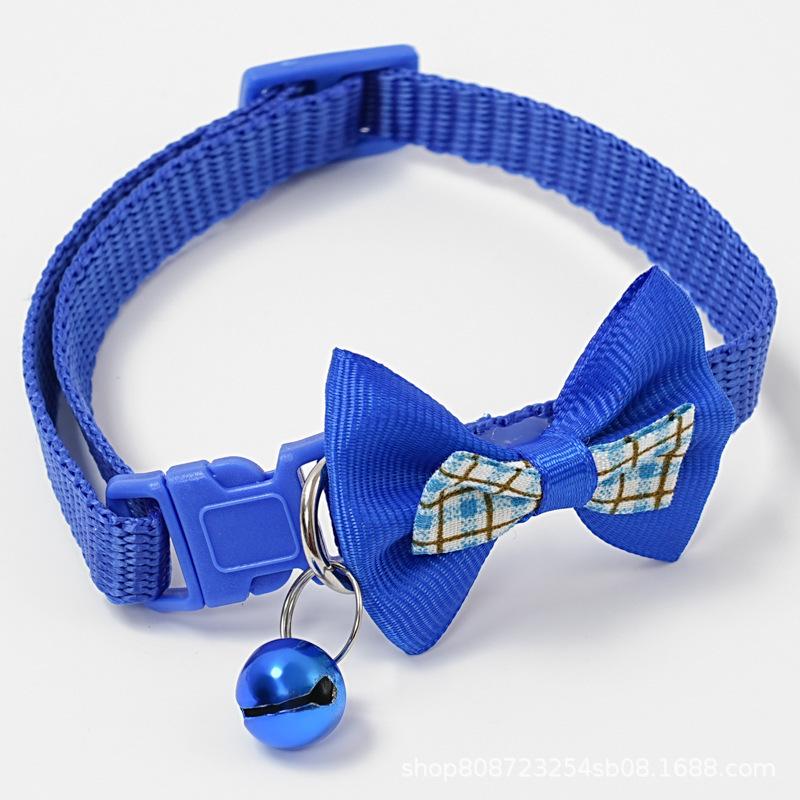 

Pet Checkered Bow Collar, Cute Collar, Dog And Collar With Bell One Size