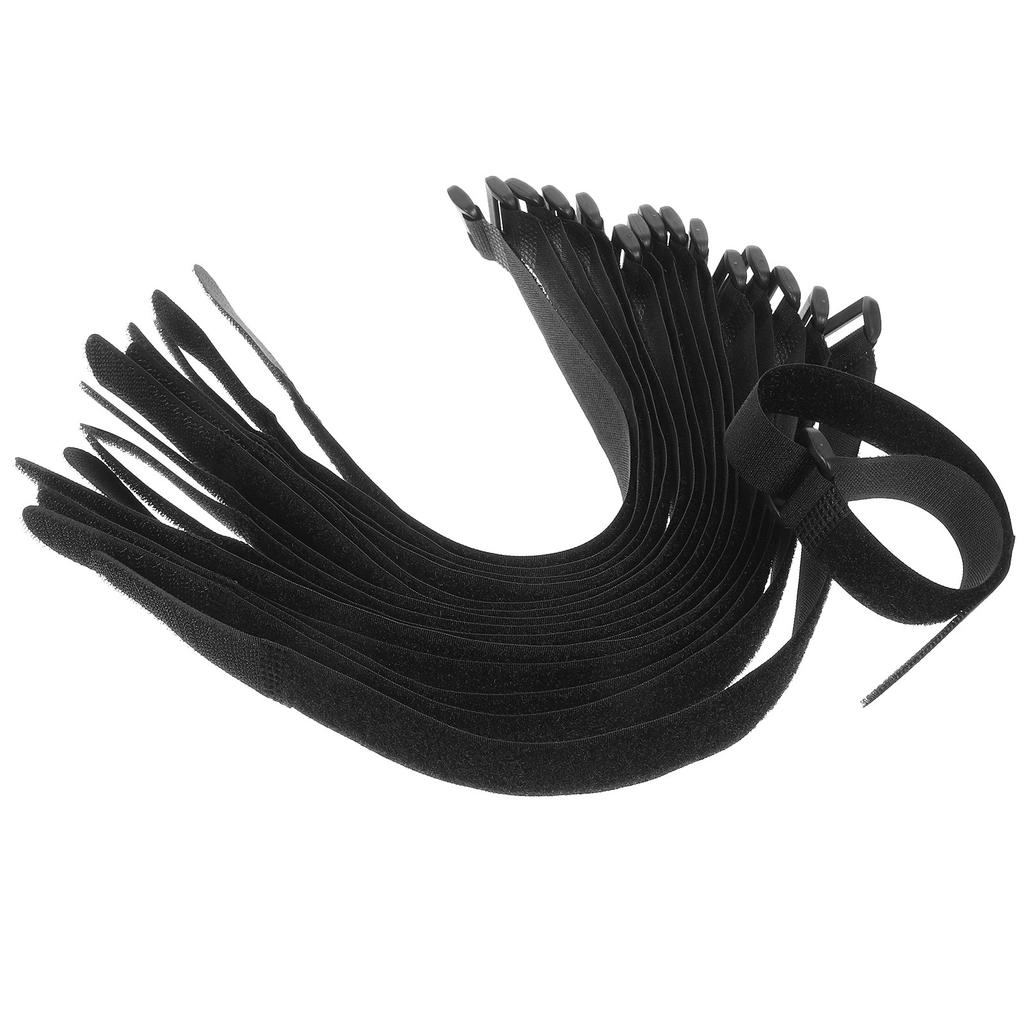 25Pcs Nylon Hook and Loop Straps Adjustable Reusable Multipurpose Cargo Fixing Straps Yoga Mat Carrying Band Outdoor Sports