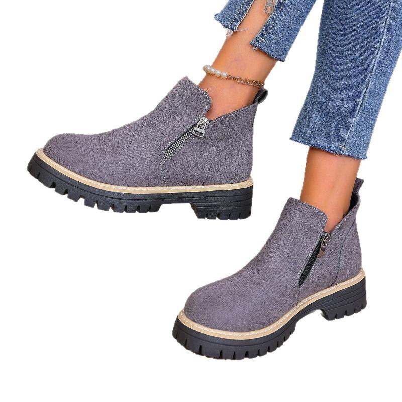 Damstövletter med bred vidd och hög skaft, Höst Vinter Mode Casual Stövletter, Bekväma Snörskor för Damer