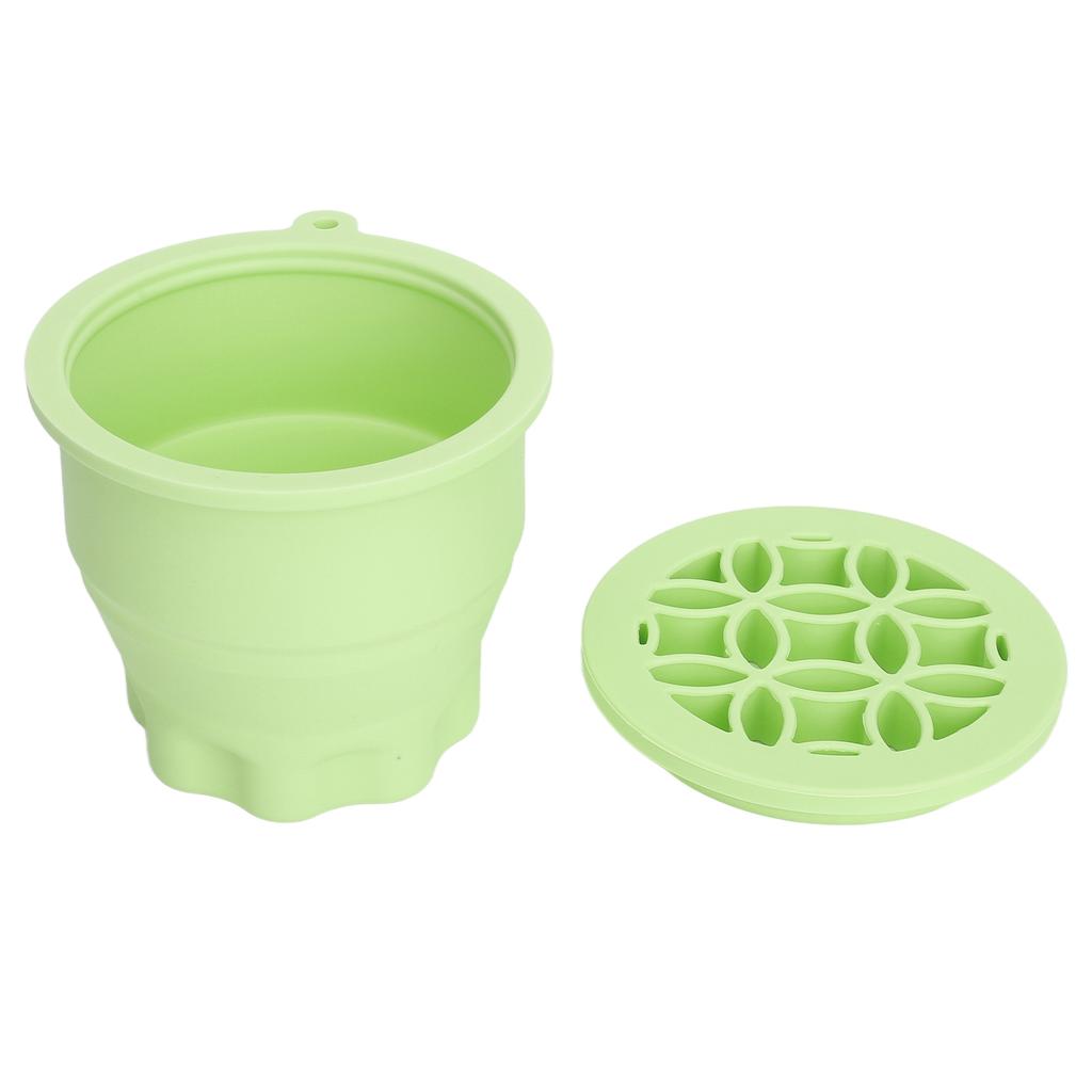 2 in 1 Makeup Brush Cleaning Mat with Brush Drying Rack Folding Space Saving Cosmetic Brush Cleaner Bowl