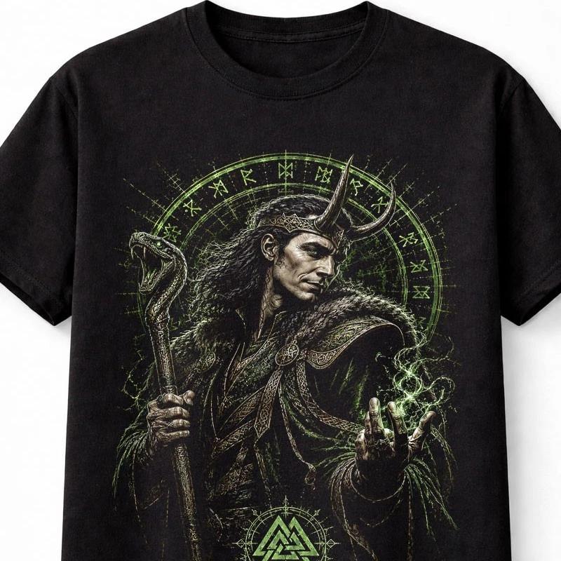Loki Norse God Asgard Rune Magic Marvel Unisex TShirt S