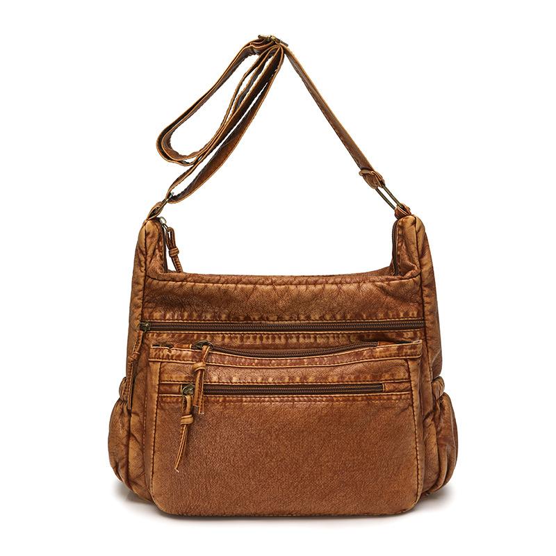 Borsa a tracolla da pendolare multi-tasche ad alta capacità in PU da donna, portatile