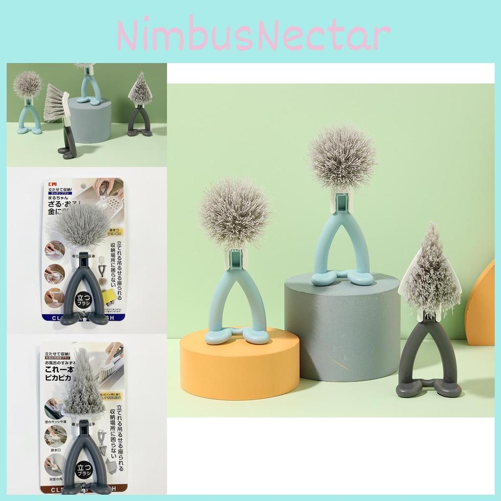 V Shape Dishwashing Brush With Stand For Cleaning Pots Dishes And Gaps