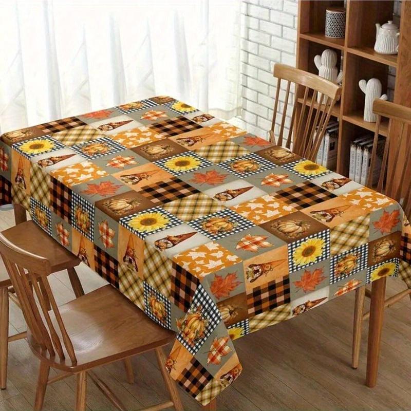 Autumn Thanksgiving Rectangle Table Cloth for Table Decor Kitchen Dining Waterproof Reusable Tablecloth for Tables Wedding Party