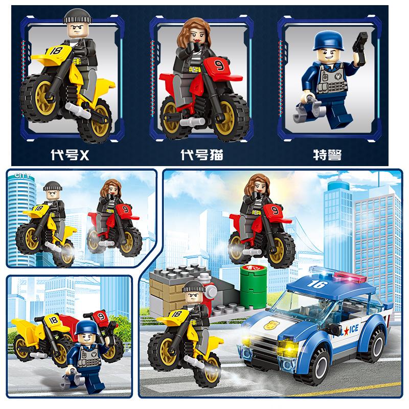 Compatible Lego City Police Chase Car Thieves Children 6 Years Old Assembled Building Blocks Toy Gift