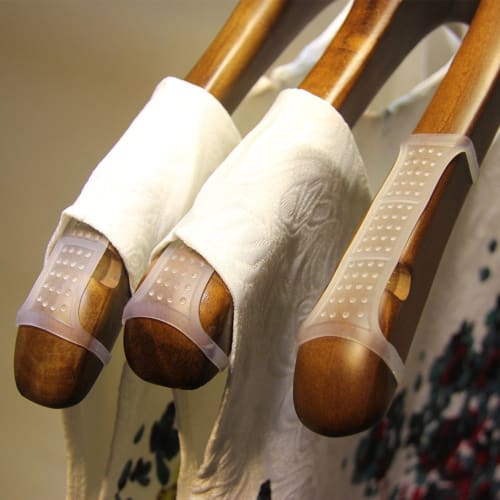 Shuimus Strong Anti-Slip Stickers for Hangers, Transparent Silicone, 100-Pack