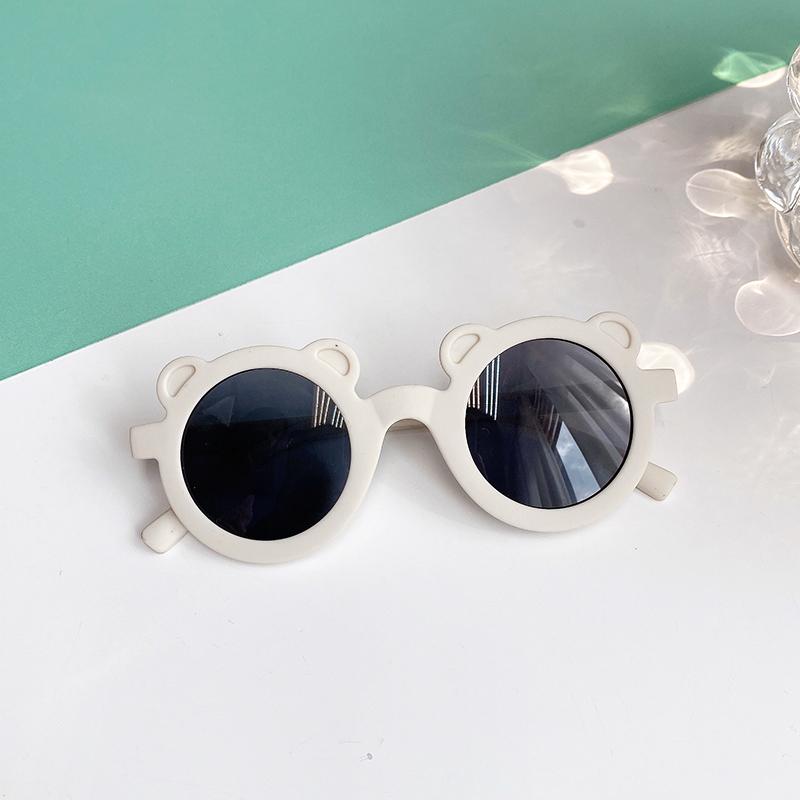Boy Girl Cute Cartoon Bear Shape Fashion Round Sunglasses Children Vintage Sunglasses UV Protection Classic Kids Eyewear