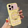 Color plaid rotating bracket is suitable for Apple 11promax mobile phone case iPhone11/11 simple large window