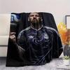 Coperta in Flanella Stampata Lionel Messi, morbido plaid per camera da letto divano, lavabile, merchandising per tifosi di calcio, ottimo regalo.