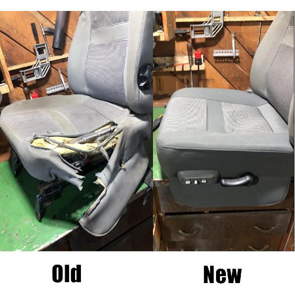 GXARTS Driver Side Bottom Replacement Cloth Seat Cover Light Gray Compatible with Dodge Ram 1500 2500 3500 4500 5500 2006 2007 2008 2009 2010