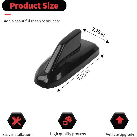 RT-TCZ Roof Antenna Cover Trim Decoration Exterior Accessories for Chevy Silverado/Suburban/Tahoe 2019-2024,for GMC Yukon/Sierra 2019-2024,Black